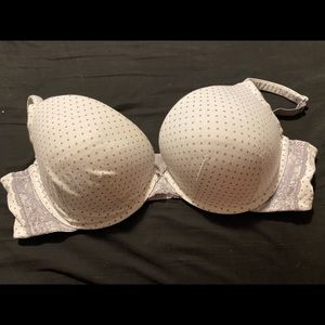 White polka dot bra